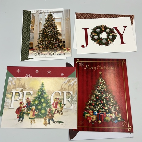 9 Christmas Tree Holiday Season Greeting Cards card lot Vorious NEW unused - Picture 2 of 3